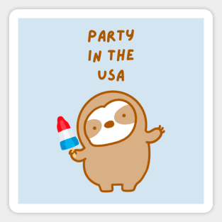 Party in the USA Fourth of July Popsicle Sloth Magnet